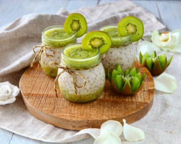 Tapiokový pudink z kokosového mléka s kiwi